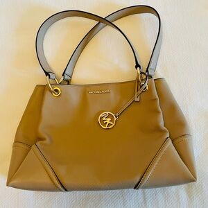 Michael Kors Gold and Tan Shoulder Bag